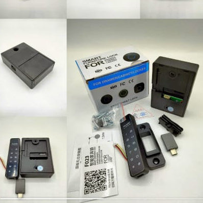 Smart Fingerprint and passcode Lock Kit File Cabinet Door Key Less For Drawer Box Home