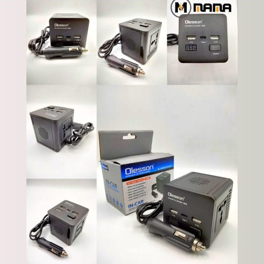 2 Universal Sockets, 2 USB Charging Ports and 1 C-type with 150W Inverter