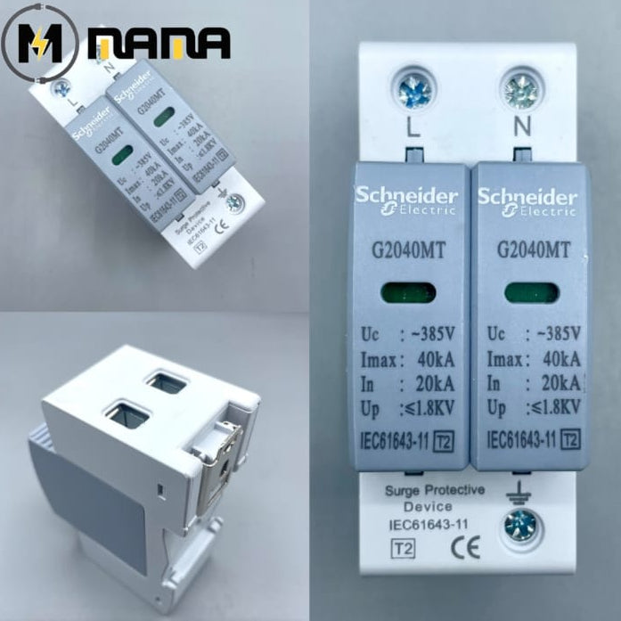 Schneider AC Protective Device SPD 2/4 Pole Surge Protection AC385V 20ka`40ka`60ka`80ka